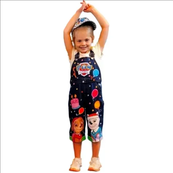 Levi's Jean Overall Paw Patrol Fabric Paint Denim Custom Toddler sz.2-5T Unisex - Picture 1 of 16